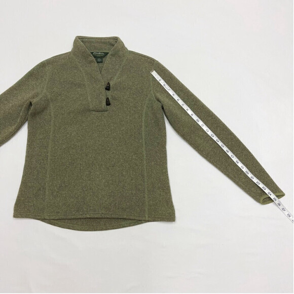 Eddie Bauer green polar fleece size L green tusks shape buttons woman’s - Picture 9 of 12